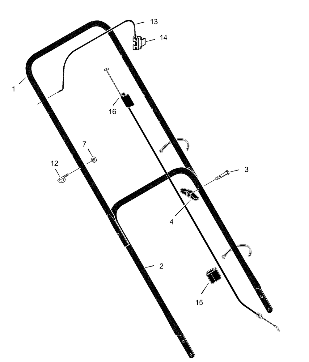 Handle Assembly Diagram and Parts List for 221110X194NA 2003 Briggs and Stratton Lawn Mower